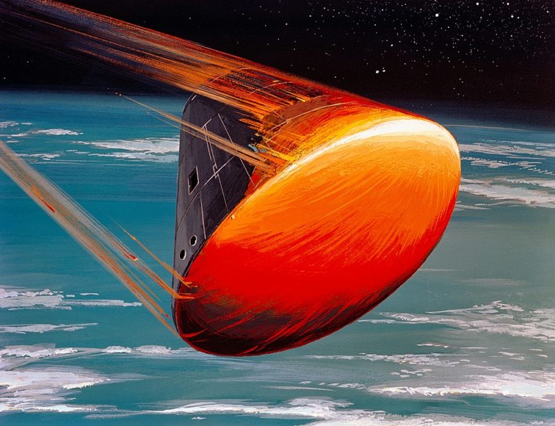 Spacecraft Re-Entering Earth Atmosphere