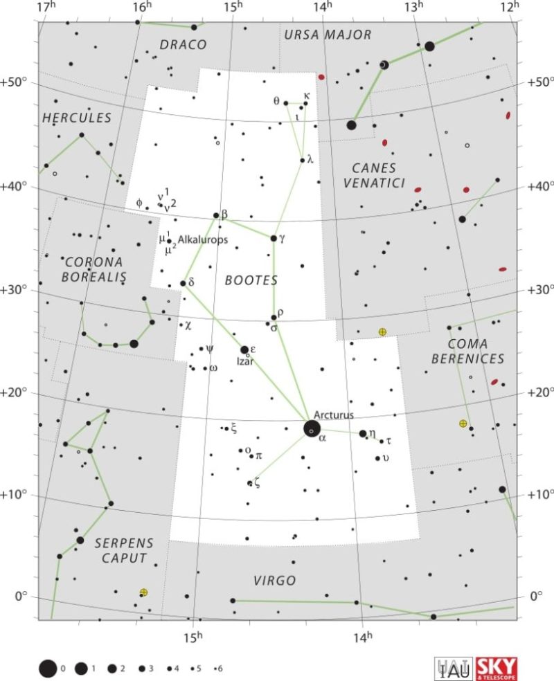 Bootes Constellation Map IAU