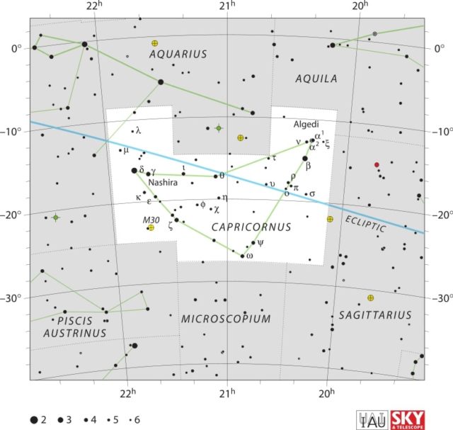 Stargazing Calendar For March 2026 Capricornus Map IAU 640x607 