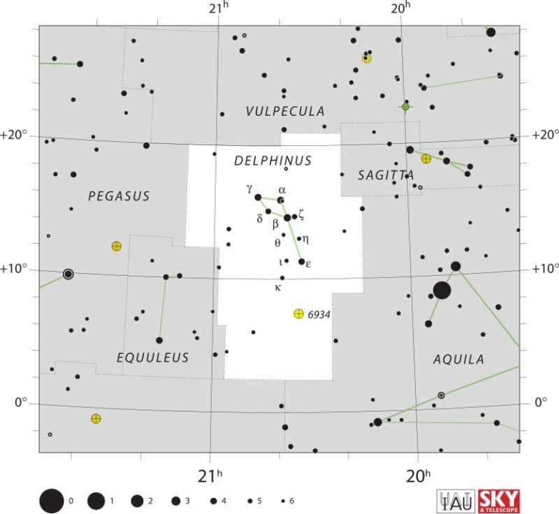 Delphinus Constellation Map IAU