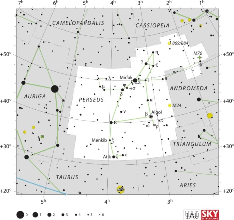 Perseus Constellation Map IAU