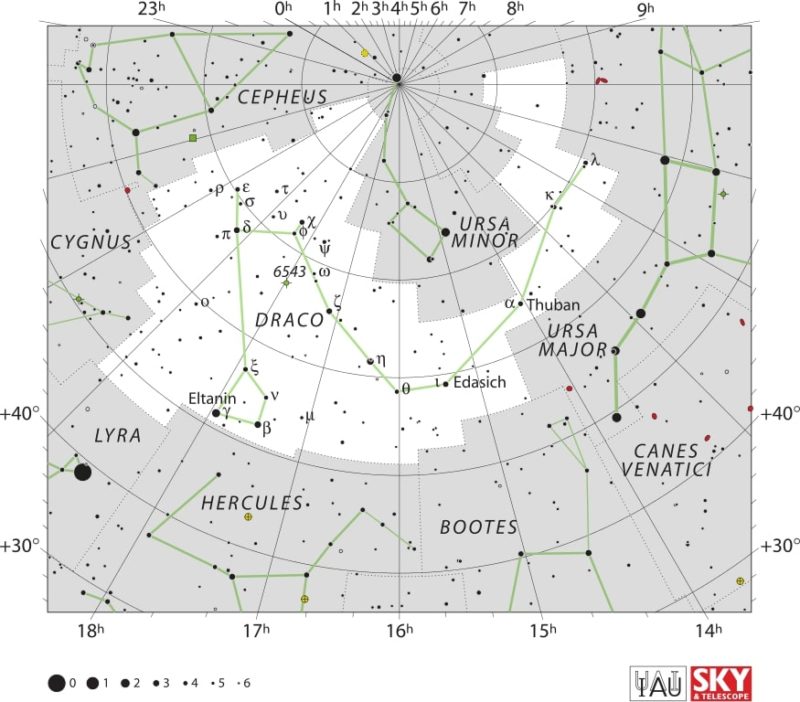 Draco Constellation Map IAU