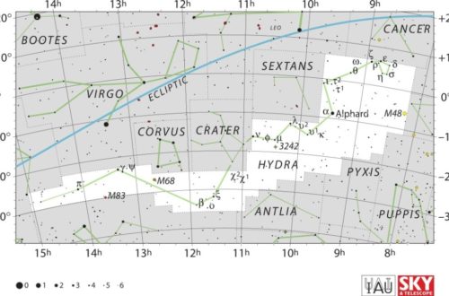 Hydra Constellation Map IAU