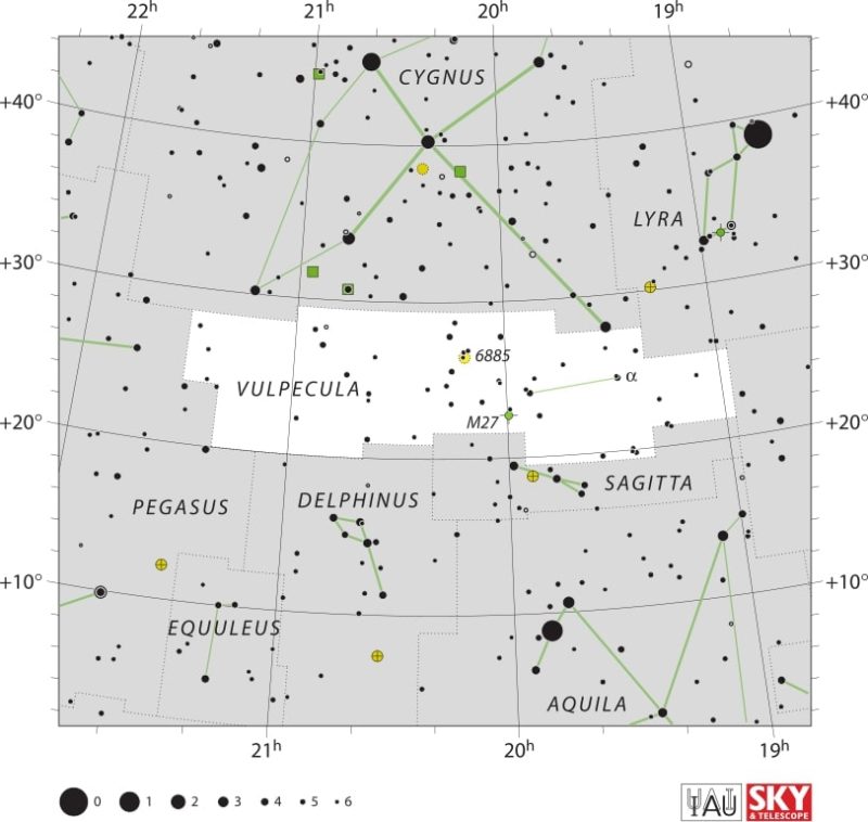 Vulpecula Constellation Map IAU