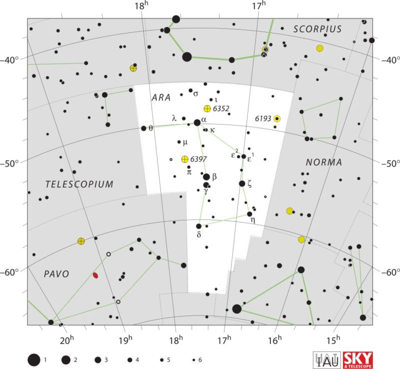 Ara Constellation Map IAU
