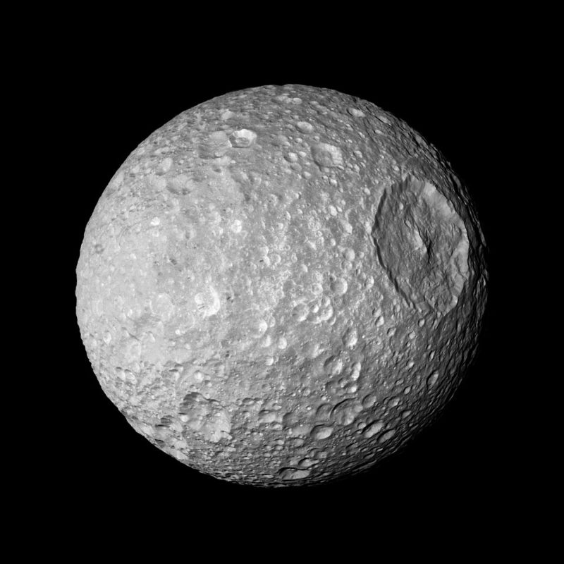 Mimas Moon Of Saturn Cassini Orbiter