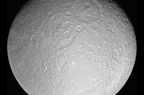 Rhea Moon Of Saturn By Cassini Orbiter