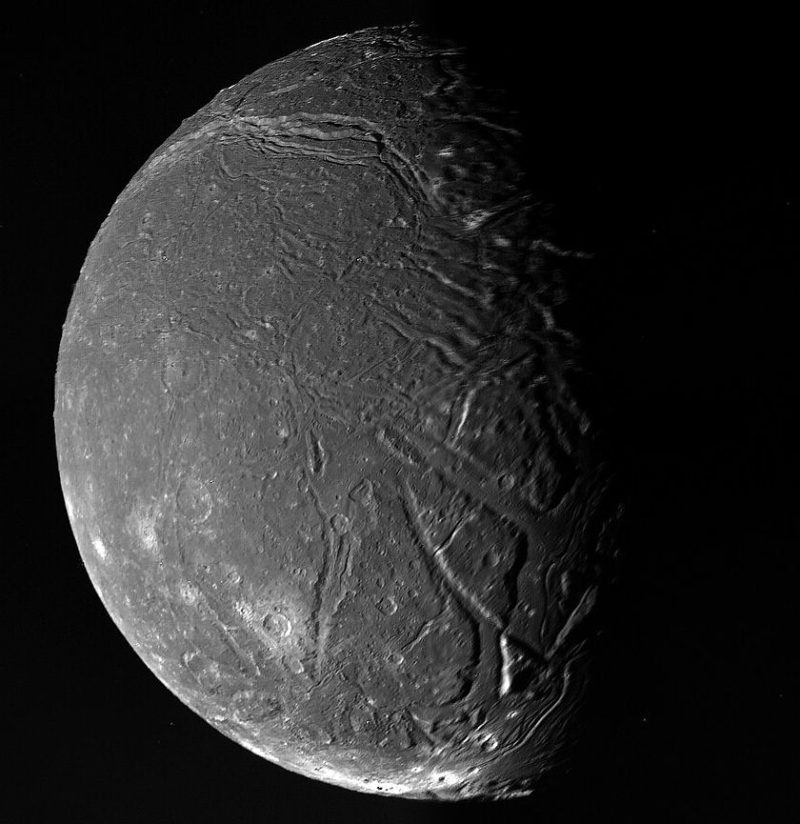 Ariel Moon Of Uranus By Voyager 2