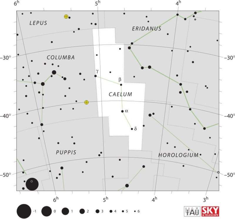 Caelum Constellation Map IAU