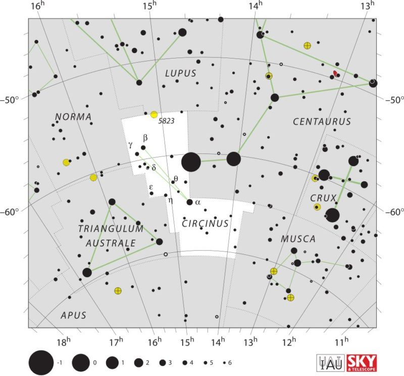 Circinus Constellation Map Iau