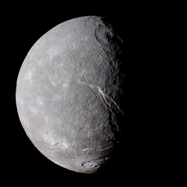 Titania Moon Of Uranus By Voyager 2