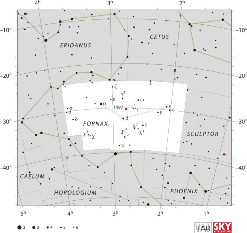 Fornax Constellation Map Iau