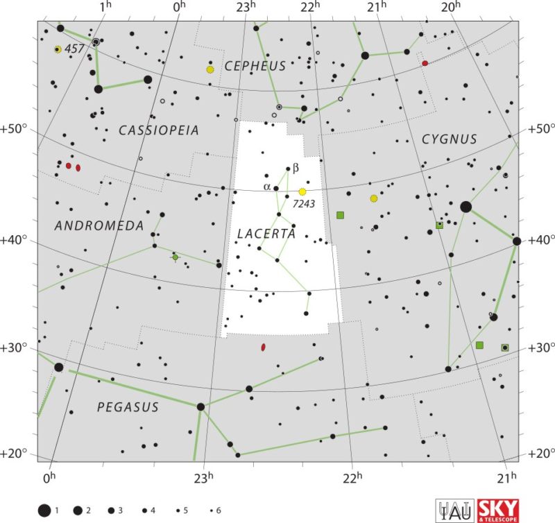 Lacerta Constellation Map Iau