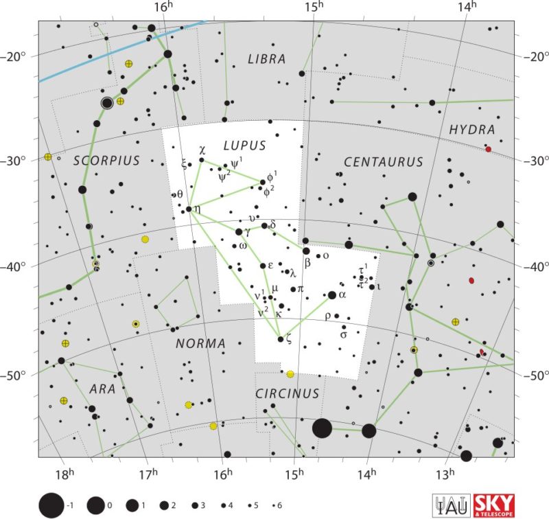 Lupus Constellation Map Iau