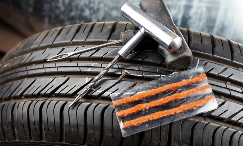 Repairing A Car Tire